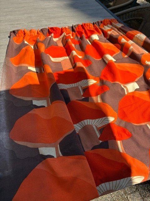 vintage gordijn oranje paddestoel, Ophalen, Overige materialen, Gebruikt, Oranje