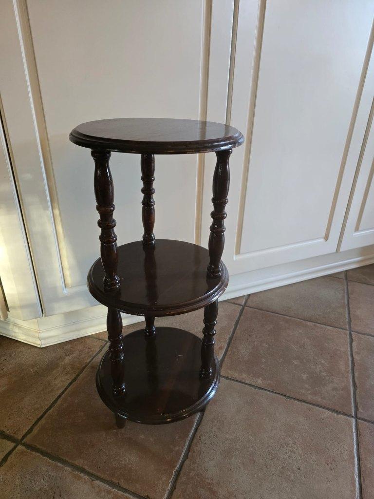 Antiek Bijzettafel Notenhout, Huis en Inrichting, Tafels | Bijzettafels, Minder dan 55 cm, Gebruikt, Rond, Hout