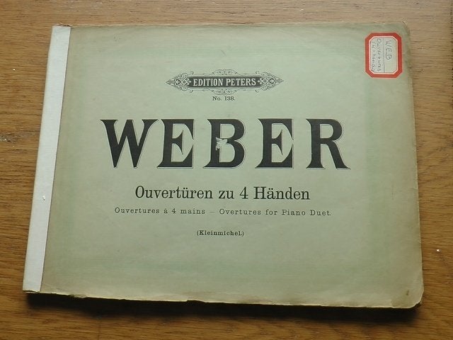 Weber - ouvertüren zu 4 händen - 4 handig piano, Gebruikt, Klassiek, Ophalen of Verzenden, Artiest of Componist