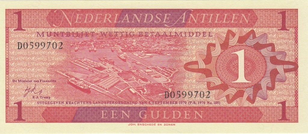 Nederlandse Antillen bankbiljet 1 gulden 1970, Pick 20a UNC, Ophalen of Verzenden, 1 gulden, Los biljet