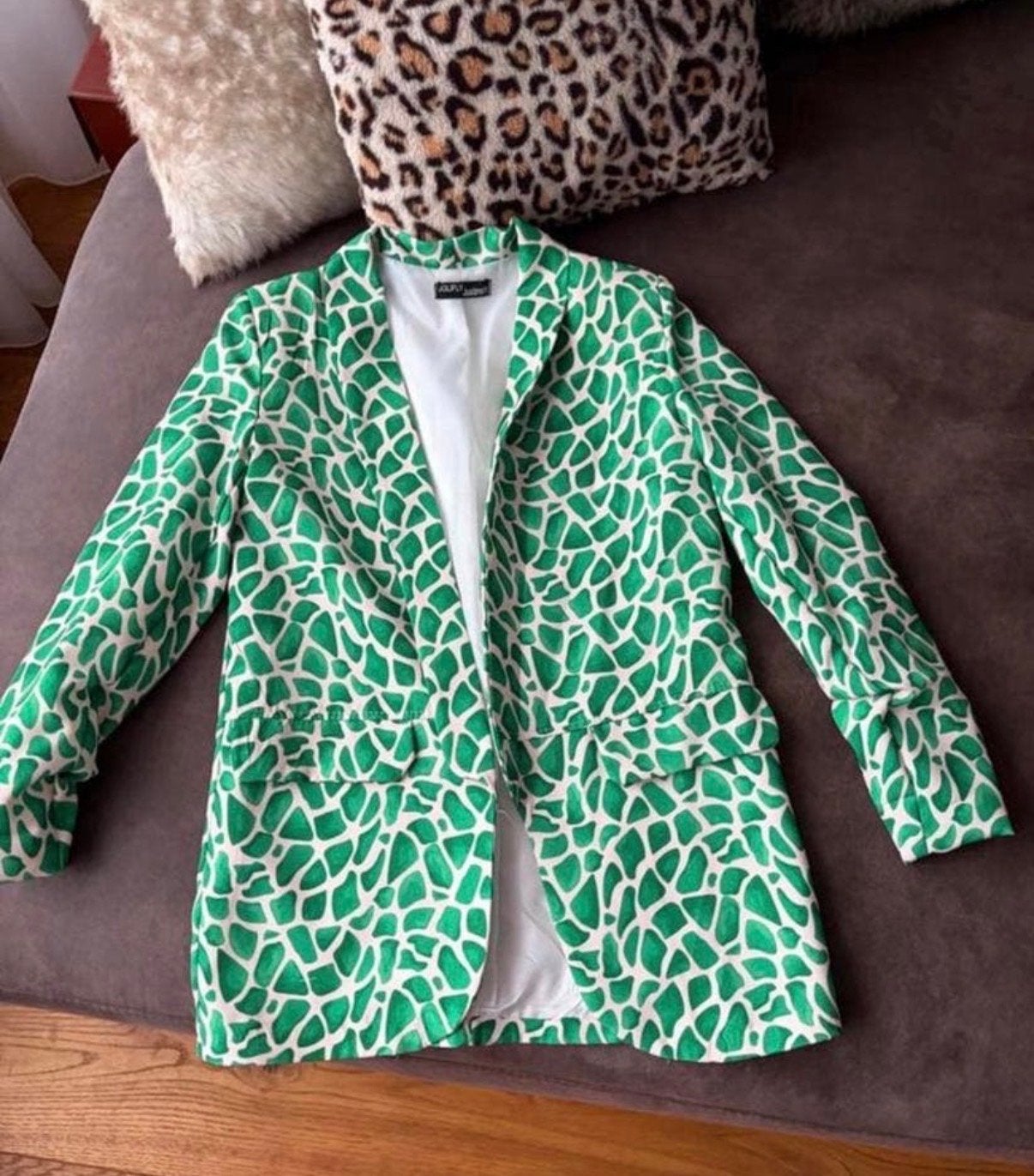 Nieuwe Groen/Ecru Blazer Maat S (36) met Print, Nieuw, Ophalen of Verzenden, Jasje, Maat 36 (S)