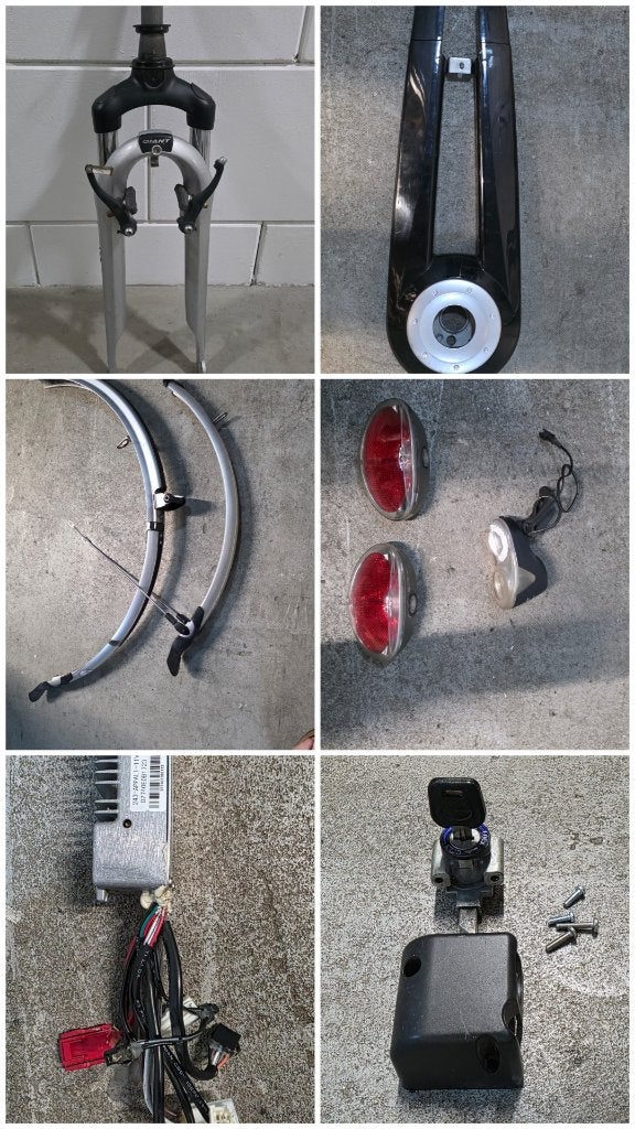 Giant E Bike onderdelen, controller, bagagedrager, voorvork., Ophalen of Verzenden, Gebruikt, Overige typen, Giant Twist