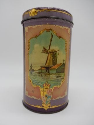 vintage blik ah - echte zaansche koeken - lila, Verzamelen, Ophalen of Verzenden, Gebruikt, Koek(jes)