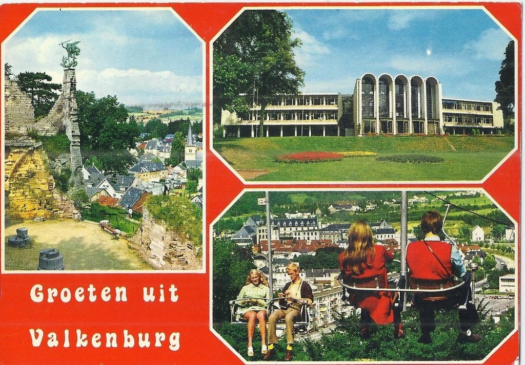 Pa77 gelopen ansichtkaart groeten uit valkenburg, Ophalen of Verzenden, 1980 tot heden, Gelopen, Limburg