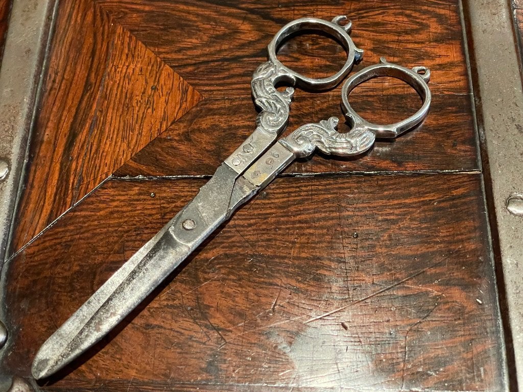 18de eeuw chatelaine schaar schaar coupeuseschaar naaigerei, Ophalen of Verzenden, Zilver