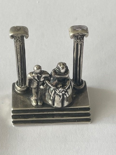 Zilveren Miniatuur : Bruidspaar, Ophalen of Verzenden, Zilver