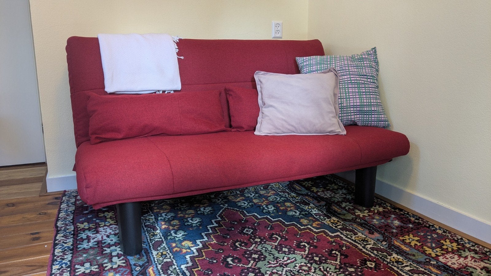 Rode slaapbank 148 cm Beter Bed Chicago, Tweepersoons, Zo goed als nieuw, 200 cm, Rood