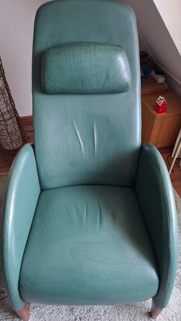 Frans Schrofer fauteuil, Huis en Inrichting, Ophalen, Gebruikt, Leer, 50 tot 75 cm