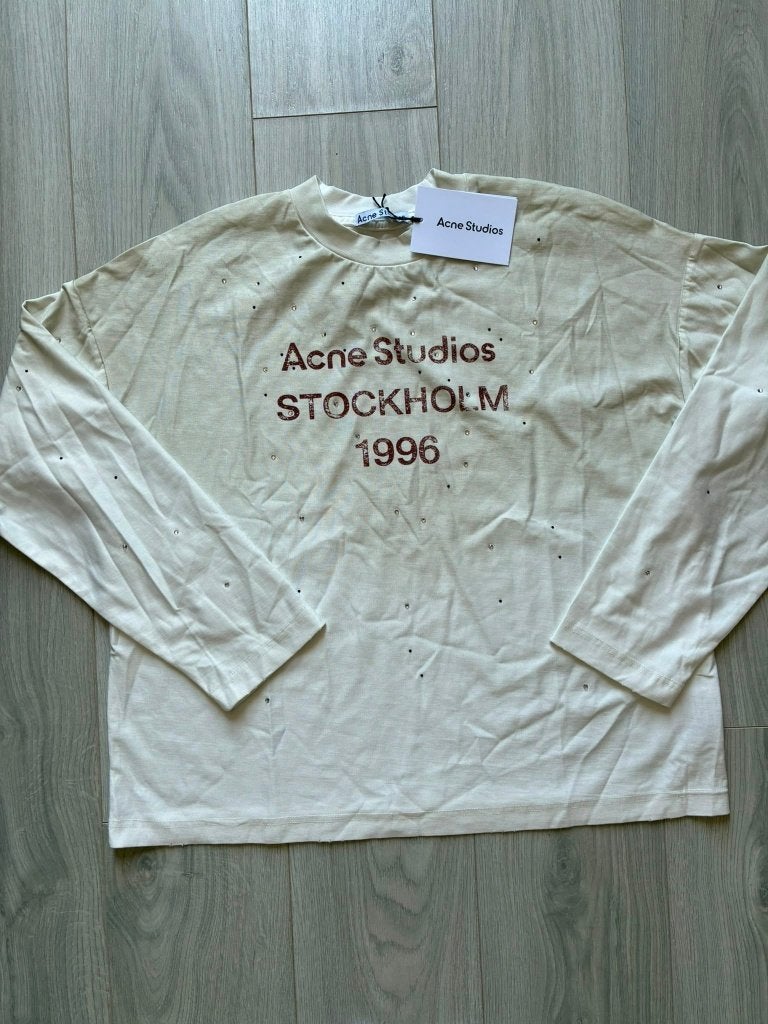 Acne Studios Long Sleeve Steentjes White/Red, Acne Studios, Wit, Nieuw, Ophalen of Verzenden