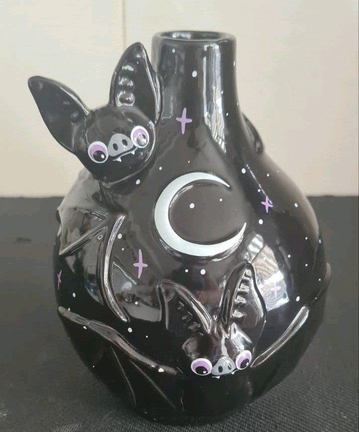 Killstar Batty Vleermuis Vaas - Goth Decoratie, Met patroon/structuur, Zwart, Ophalen of Verzenden, Zo goed als nieuw