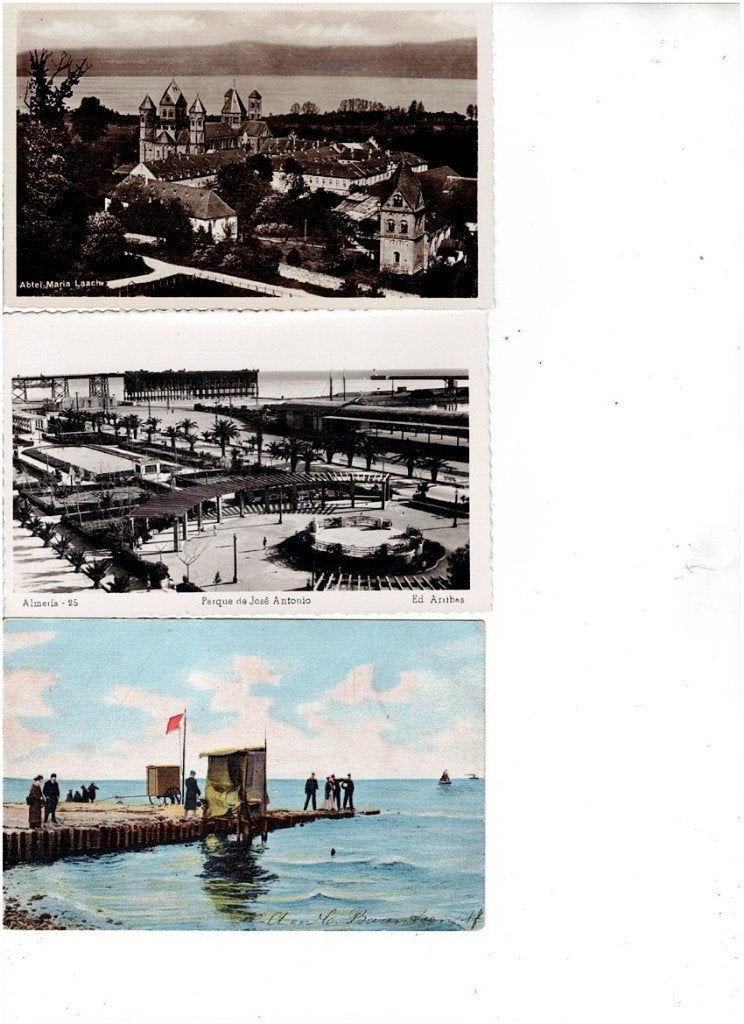 3 Oude Ansichtkaarten: Klooster, Park en Pier (Gelopen), Ophalen of Verzenden, Voor 1920, Gelopen, Duitsland