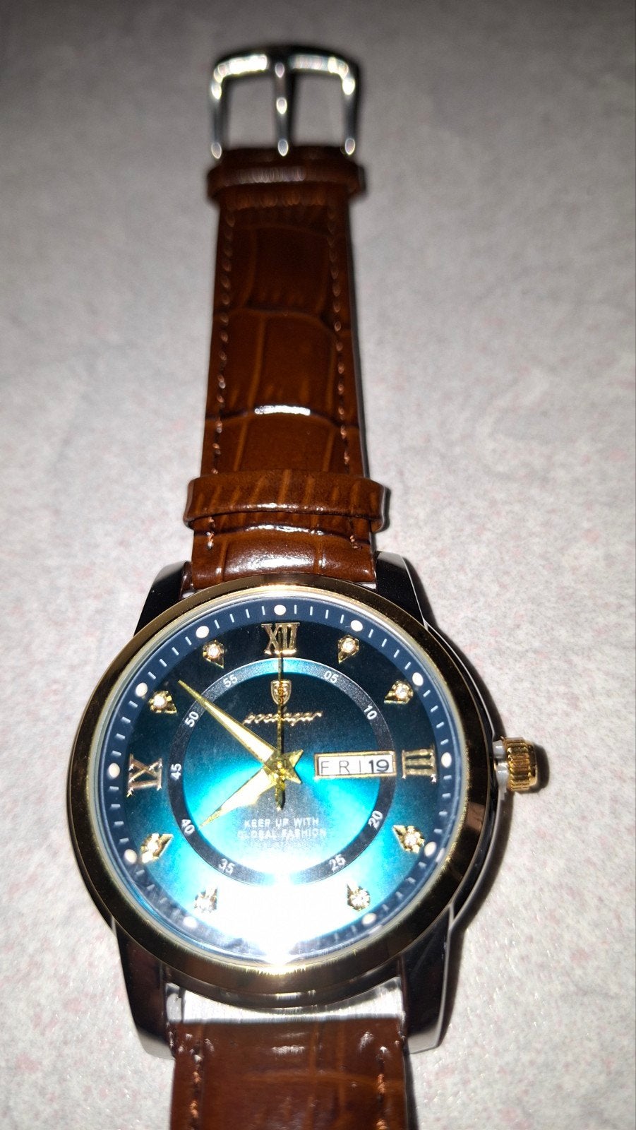 herenhorloge met leren band (nieuw), Ophalen of Verzenden, Nieuw, Leer, Overige merken