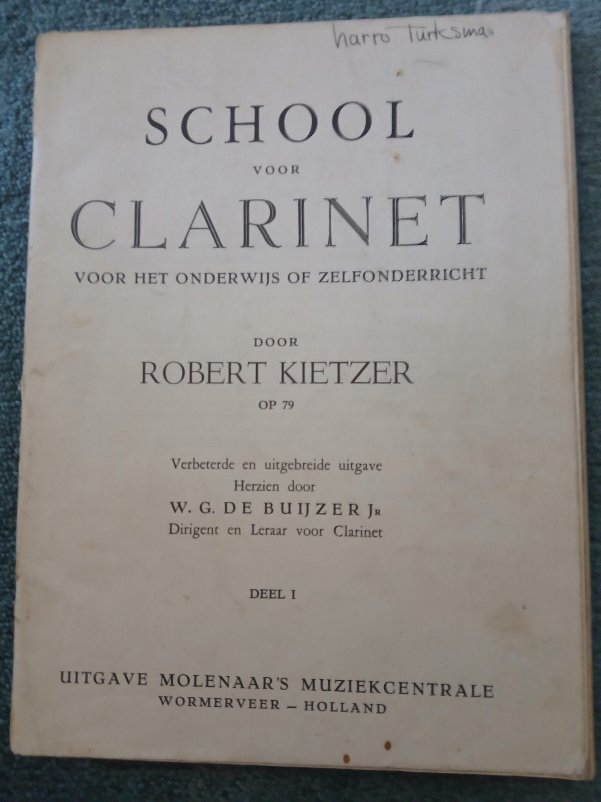 School voor Klarinet - Robert Kietzer (Deel 1), Ophalen of Verzenden
