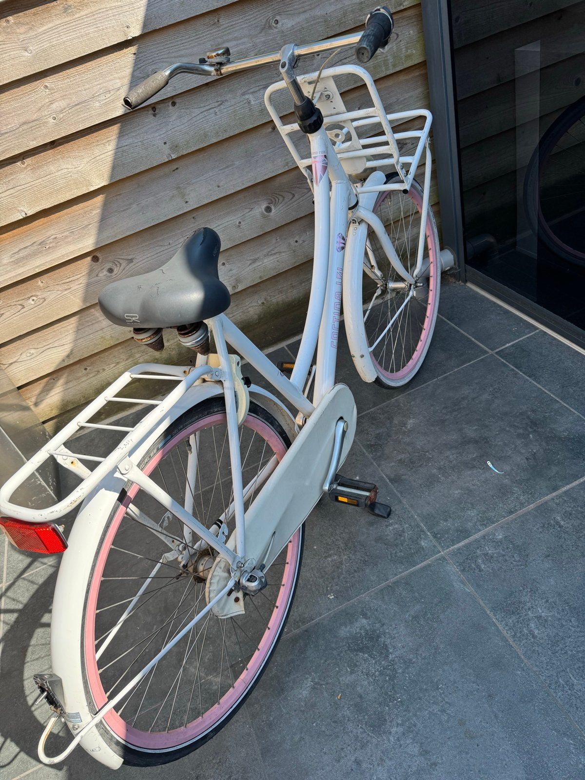 Cortina U4 Transportfiets Dames - Wit/Roze, Overige merken, Terugtraprem, Gebruikt, Ophalen of Verzenden