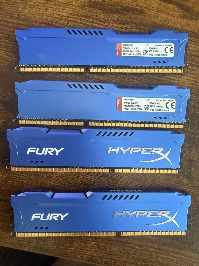 HyperX Fury 4GB DDR3-1600 Desktop RAM, Computers en Software, RAM geheugen, Ophalen, DDR3, Zo goed als nieuw, Desktop