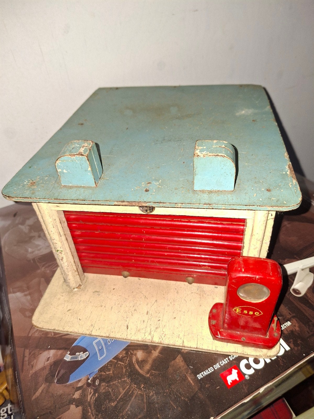 Jaren 50 vintage tankstation hout merk ISO origineel, Ophalen, Gebruikt