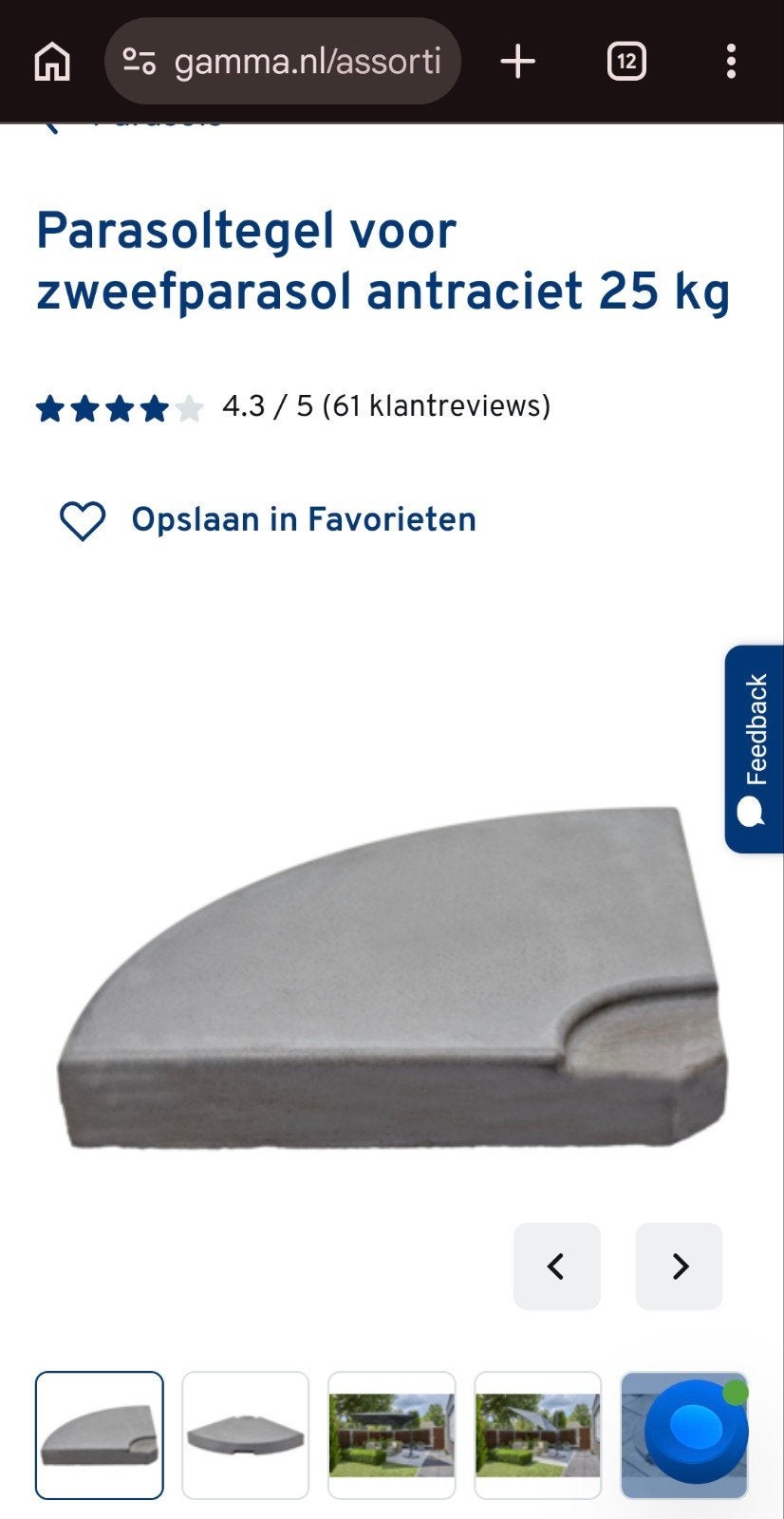 2 parasolvoettegels (gratis), Ophalen, Gebruikt, Minder dan 1 meter, Parasolvoet