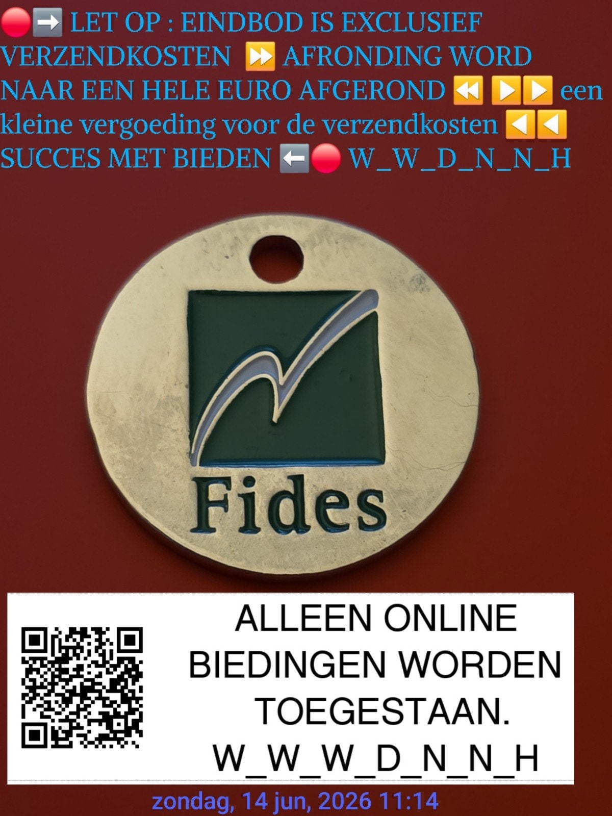 Winkelwagenpenning: fides, Verzamelen, Verzenden