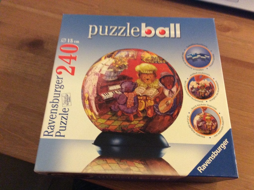 Ravensburger Puzzlebal 240 stukjes berenfamilie compleet, Ophalen of Verzenden, Minder dan 500 stukjes, Gebruikt, Rubik's of 3D-puzzel