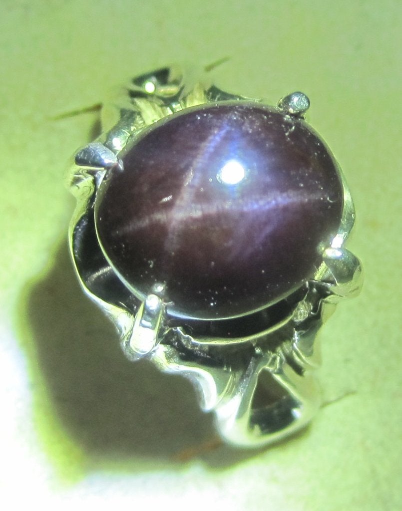 Ster Granaat zilver 925 ring maat 18,5, Sieraden, Tassen en Uiterlijk, Ringen, Ophalen, 18 tot 19, Bruin, Zo goed als nieuw