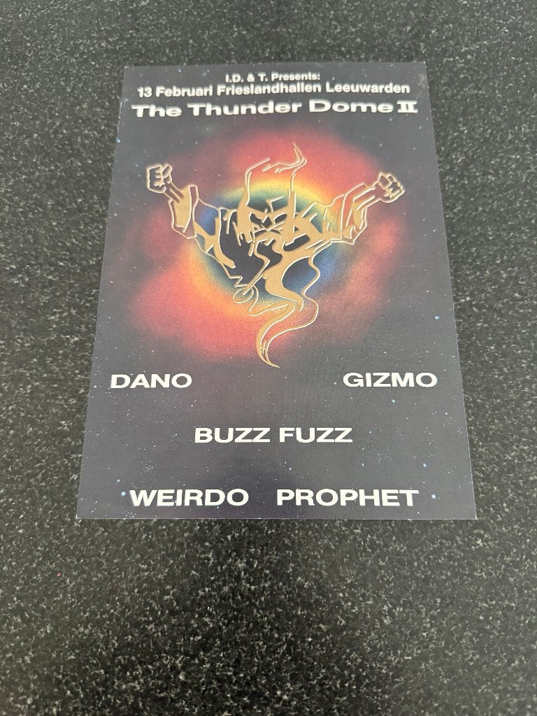 Flyers - Thunderdome II - Leeuwarden 1993 (2 flyers), Rechthoekig Staand, Verzenden, A4 of kleiner, Zo goed als nieuw