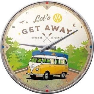 klok volkswagen T1 bus doorsnede 31 cm, licentie, Ophalen of Verzenden, Nieuw, Wandklok