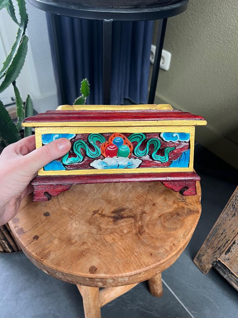 Tibet wierookbrander Tibetaans brander hout Vintage, Verburgt Vintage, Gebruikt, Ophalen of Verzenden, https://verburgtvintage.nl/#contact