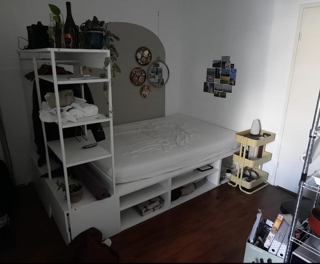 IKEA PLATSA Podiumbed 140x200 met kast en eventueel matras, Huis en Inrichting, Ophalen, Gebruikt, Tweepersoons, 140 cm