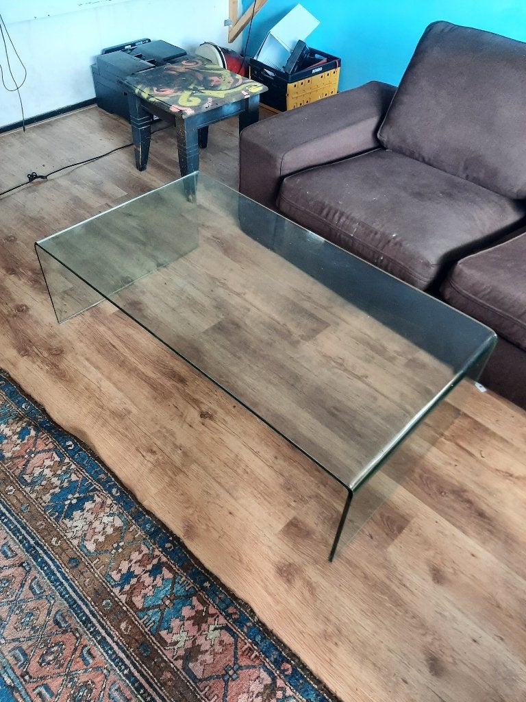 Glazen salontafel, Ophalen, 100 tot 150 cm, 50 tot 100 cm, Glas