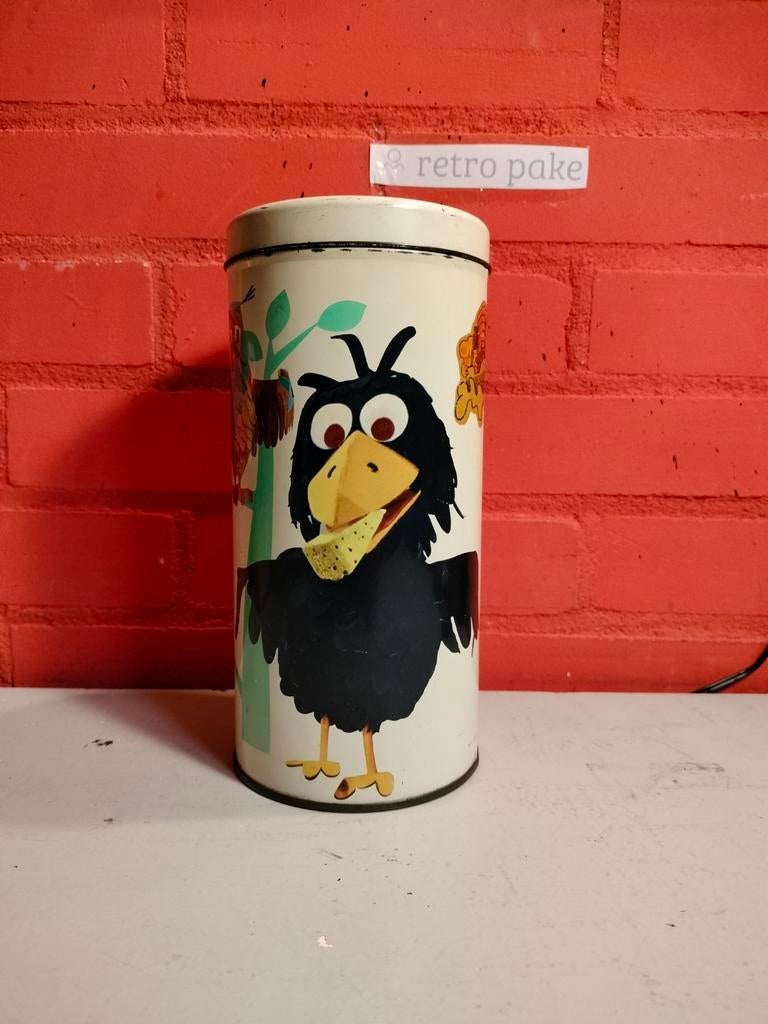 Vintage Fabeltjeskrant beschuitbus van Bolletje., Verzamelen, Blikken, Ophalen of Verzenden, Gebruikt, Beschuit, Bolletje