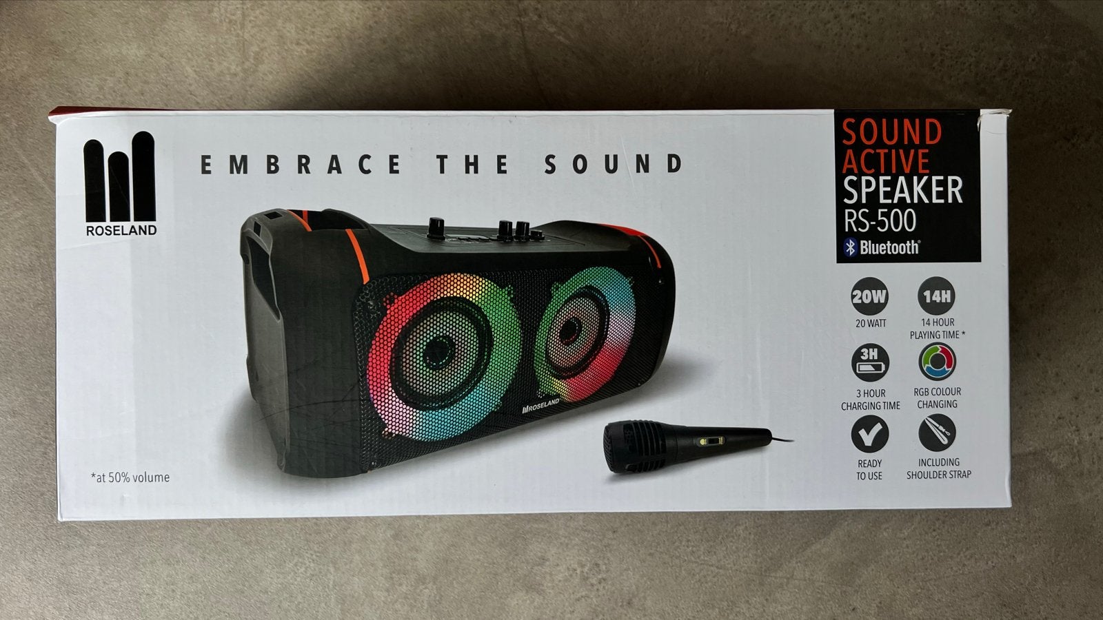 Roseland RS-500 Draagbare Party Speaker met Microfoon, Overige merken, Party speaker, Nieuw, Ophalen of Verzenden