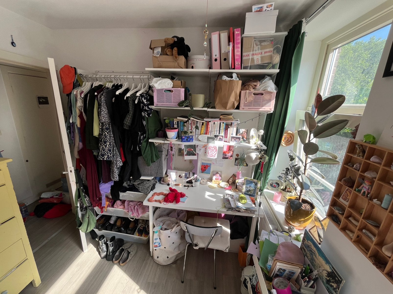 Ikea wandkast met bureau en kledingrek, Ophalen, Gebruikt, 200 cm of meer, 150 tot 200 cm