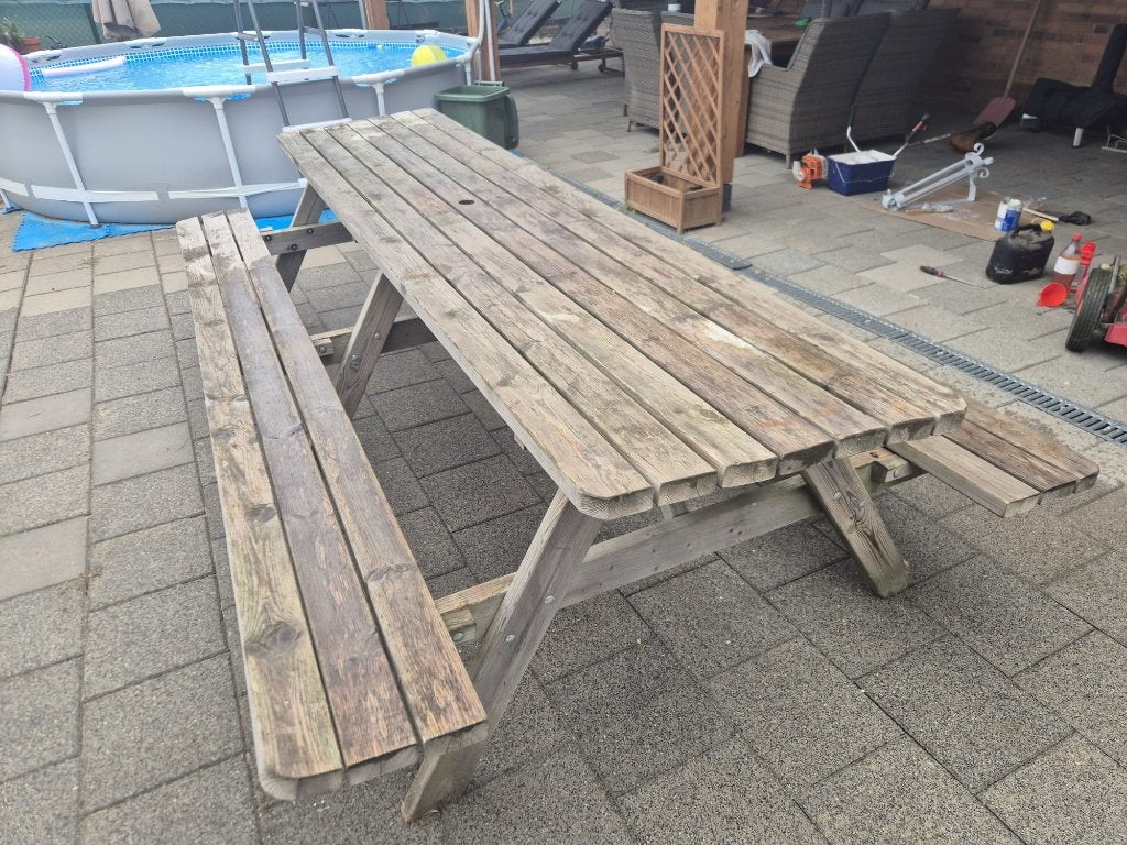 Picknicktafel 300x165, Ophalen, Gebruikt, Rechthoekig, Hout