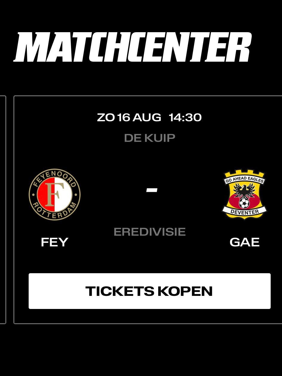 2 x vak OO as zondag eagles thuis, Tickets en Kaartjes, Twee personen