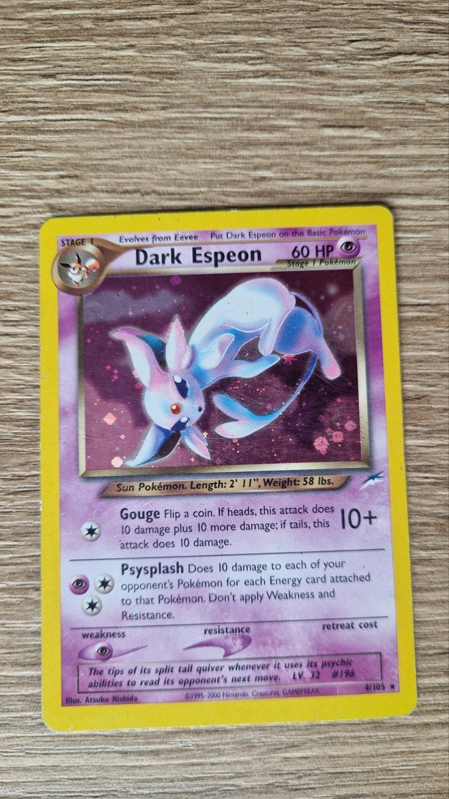 tcg pokemon holo Dark Espeon, Ophalen of Verzenden, Zo goed als nieuw