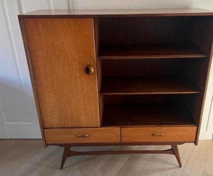Vintage dressoir Louis van Teeffelen voor Wébé, Huis en Inrichting, Kasten | Dressoirs, Zo goed als nieuw, 100 tot 150 cm, 25 tot 50 cm