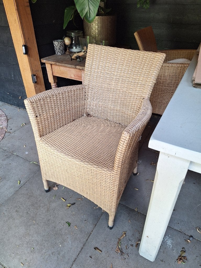 4 tuinstoelen, Tuin en Terras, Ophalen, Zo goed als nieuw, Kunststof