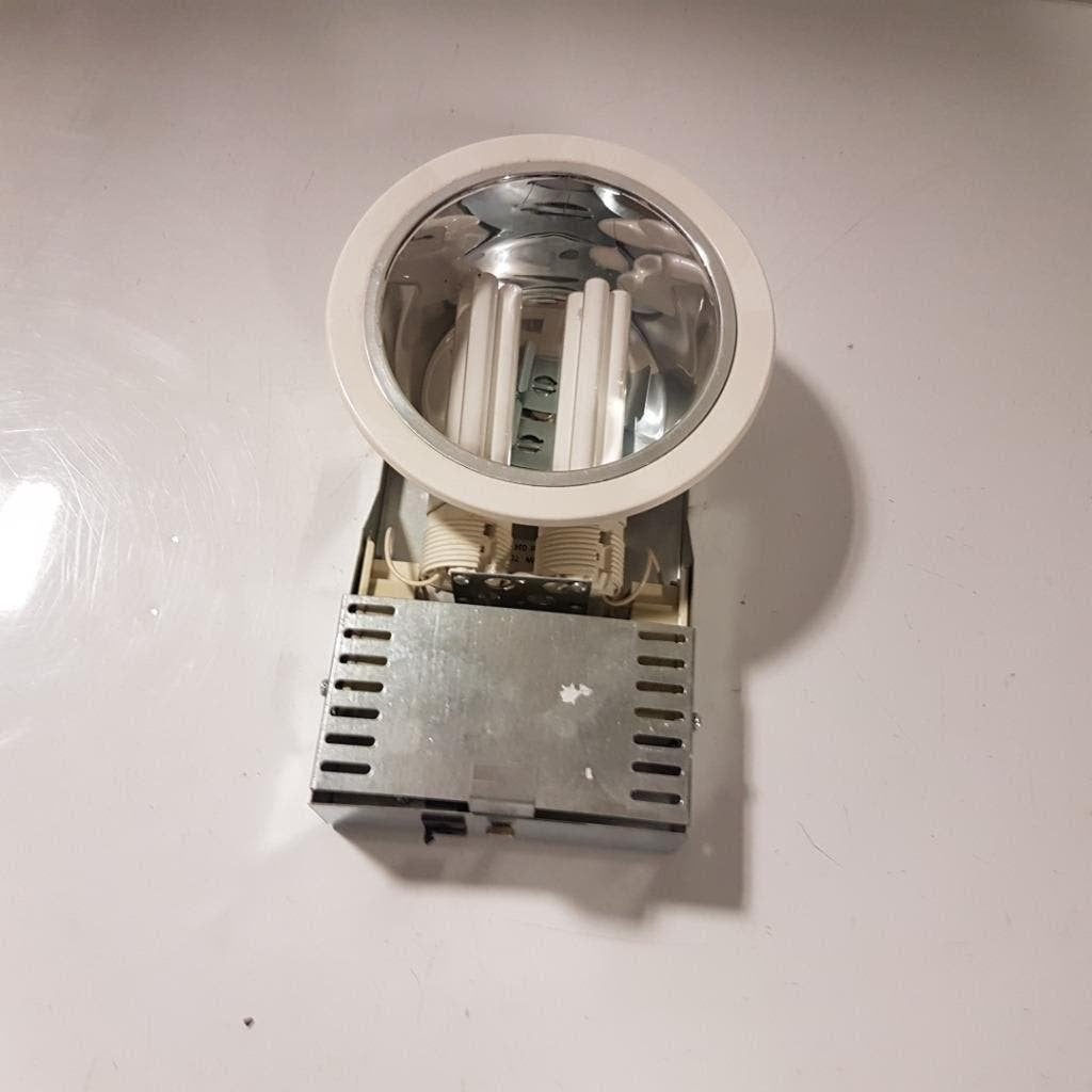 Downlighters inbouw spots 2x18 watt pl - set van 3 stuks