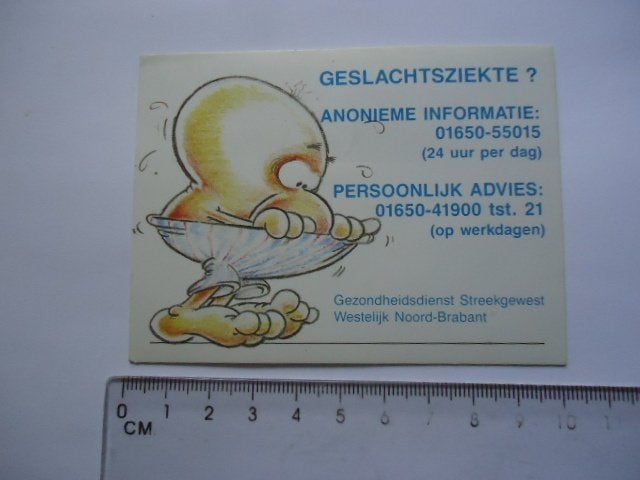 sticker oud Roosendaal Geslachtsziekte strip brabant condoom, Verzenden, Zo goed als nieuw, Bedrijf of Vereniging