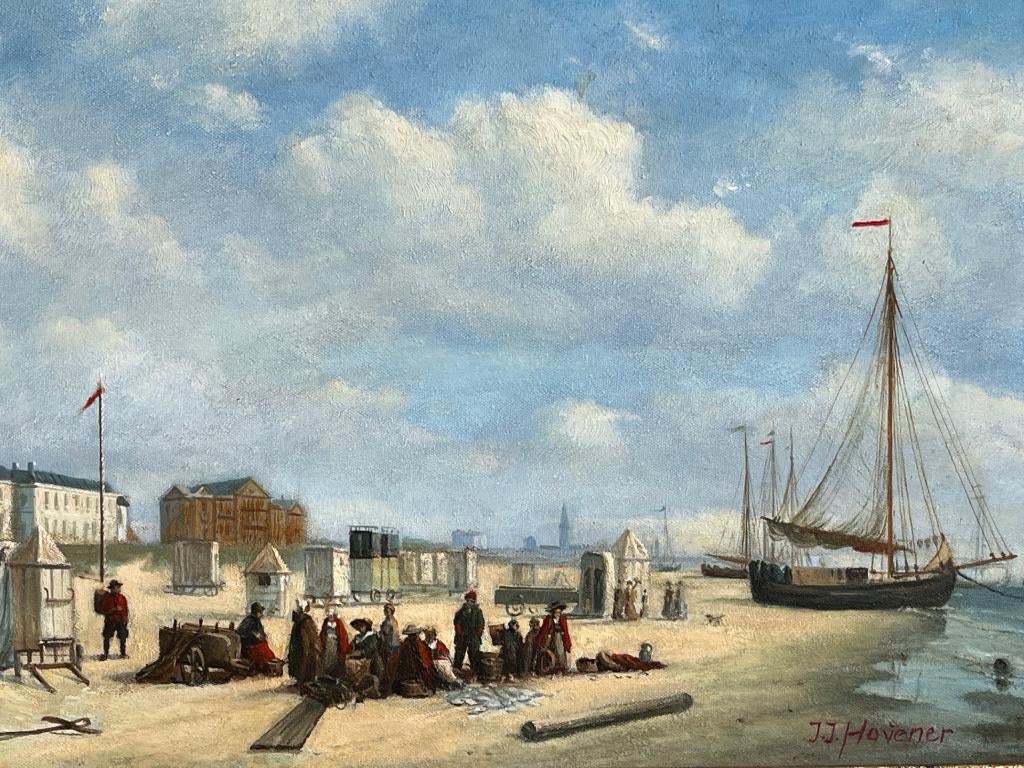 Jan Hovener, bedrijvigheid op het strand, Ophalen