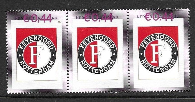 Strip van 3 persoonlijke zegels,  Feyenoord, postfris, Ophalen of Verzenden, Postfris