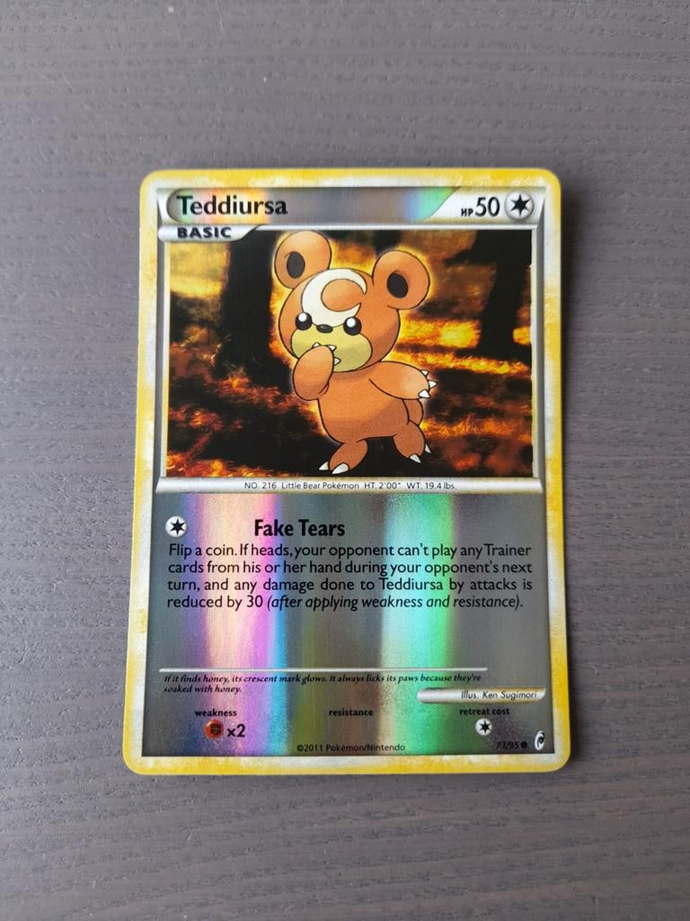 Call of legends 73/95 teddiursa reverse, Ophalen of Verzenden, Gebruikt, Losse kaart, Foil