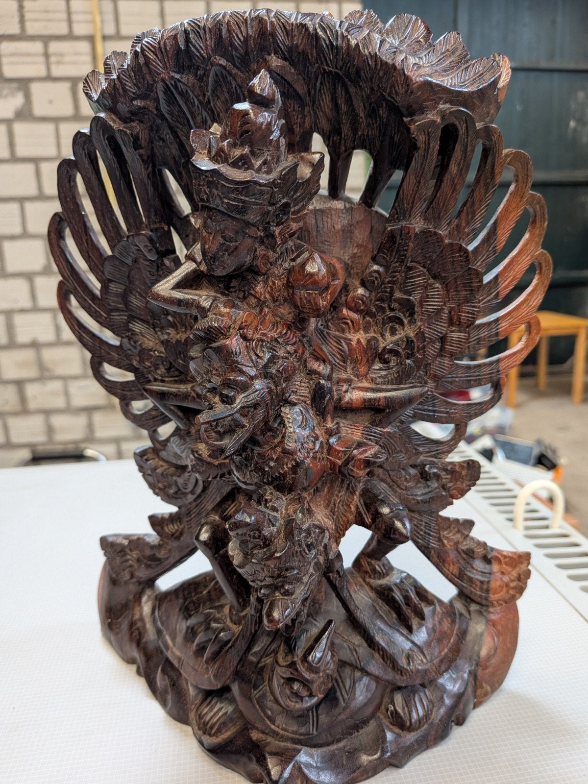 Prachtig gesneden houten beeld, 30 cm hoog, Ophalen of Verzenden