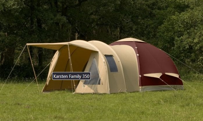 Complete Karsten family tent, 350x350 + slaapaanbouw, Ophalen, Gebruikt, Meer dan 6