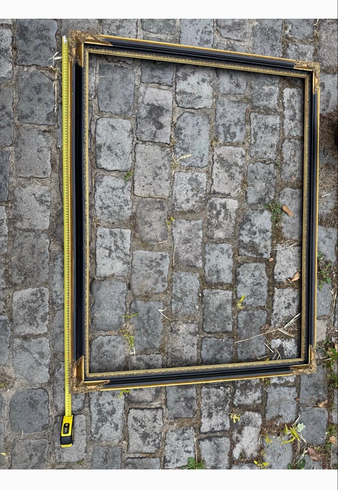 Antieke Zwart-Gouden Lijst met Klassiek Design, Huis en Inrichting, Ophalen, Gebruikt, Schilderijlijst, Met sierrand