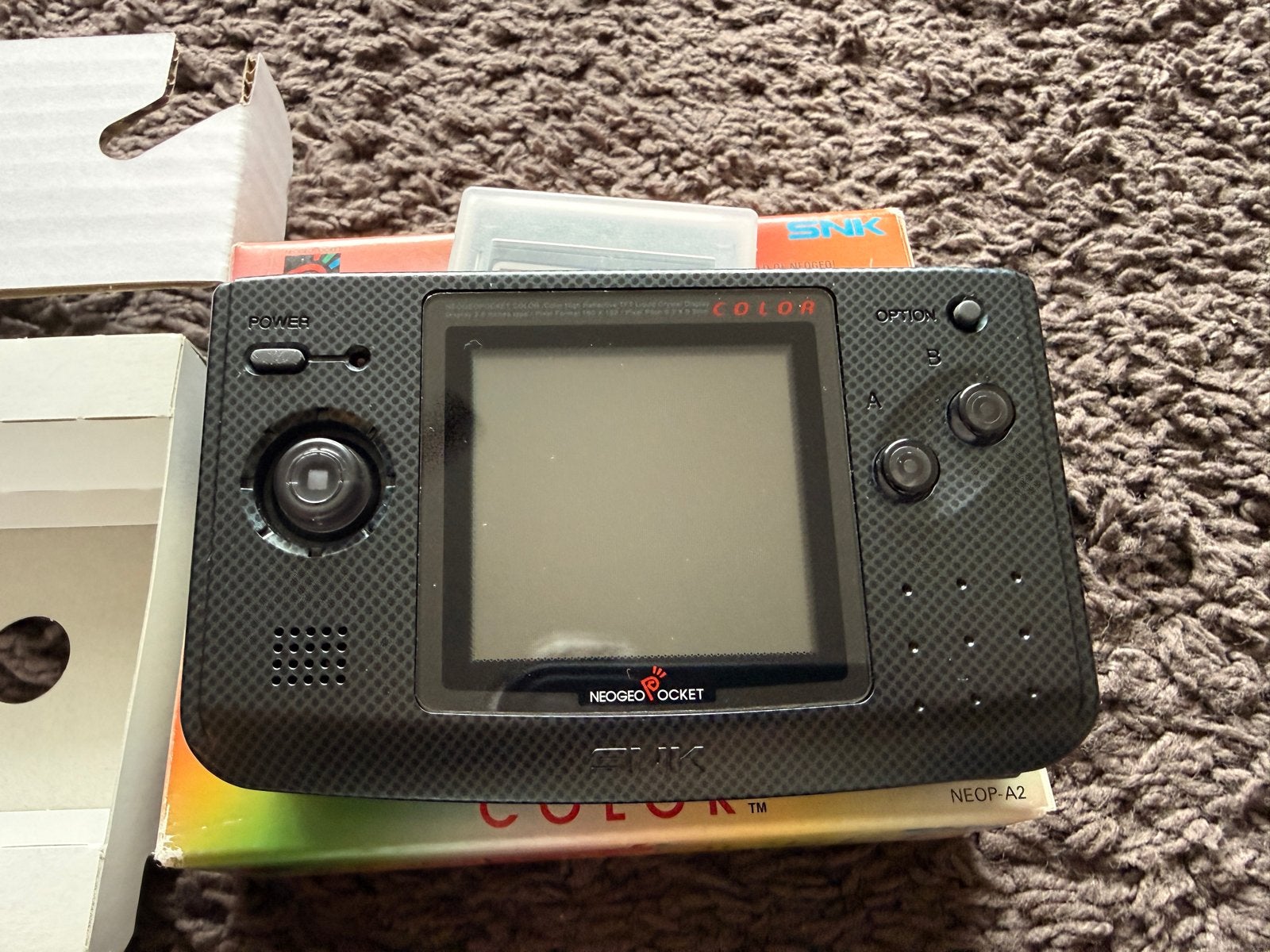 SNK Neo Geo Pocket Color Anthracite met doos en games, Ophalen, Zo goed als nieuw