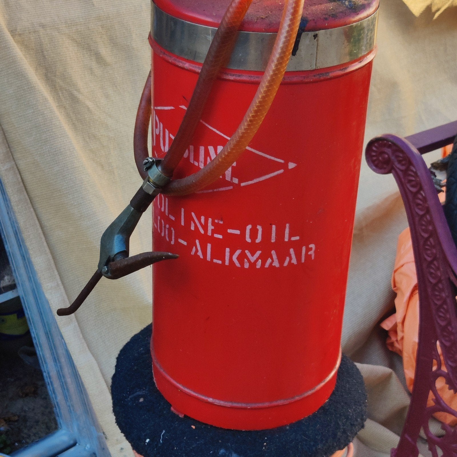 Vintage Putoline Oliepomp - Mancave of Verzamelaar, Ophalen, Gebruikt, Gebruiksvoorwerp