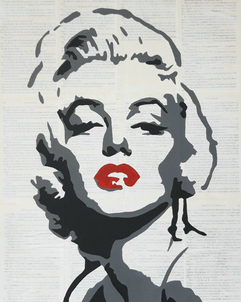 Marilyn Monroe -  Schilderij - handgemaakt, Antiek en Kunst, Ophalen of Verzenden