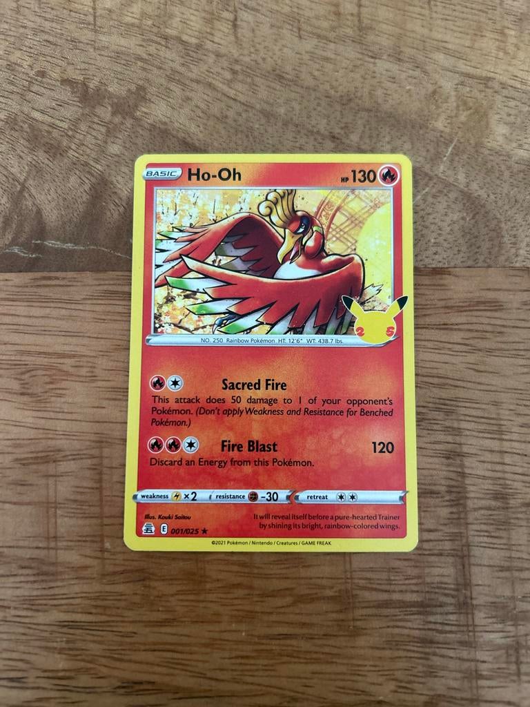 Ho-Oh Pokémon Kaart - Celebrations 25th Anniversary, Ophalen of Verzenden, Zo goed als nieuw, Losse kaart