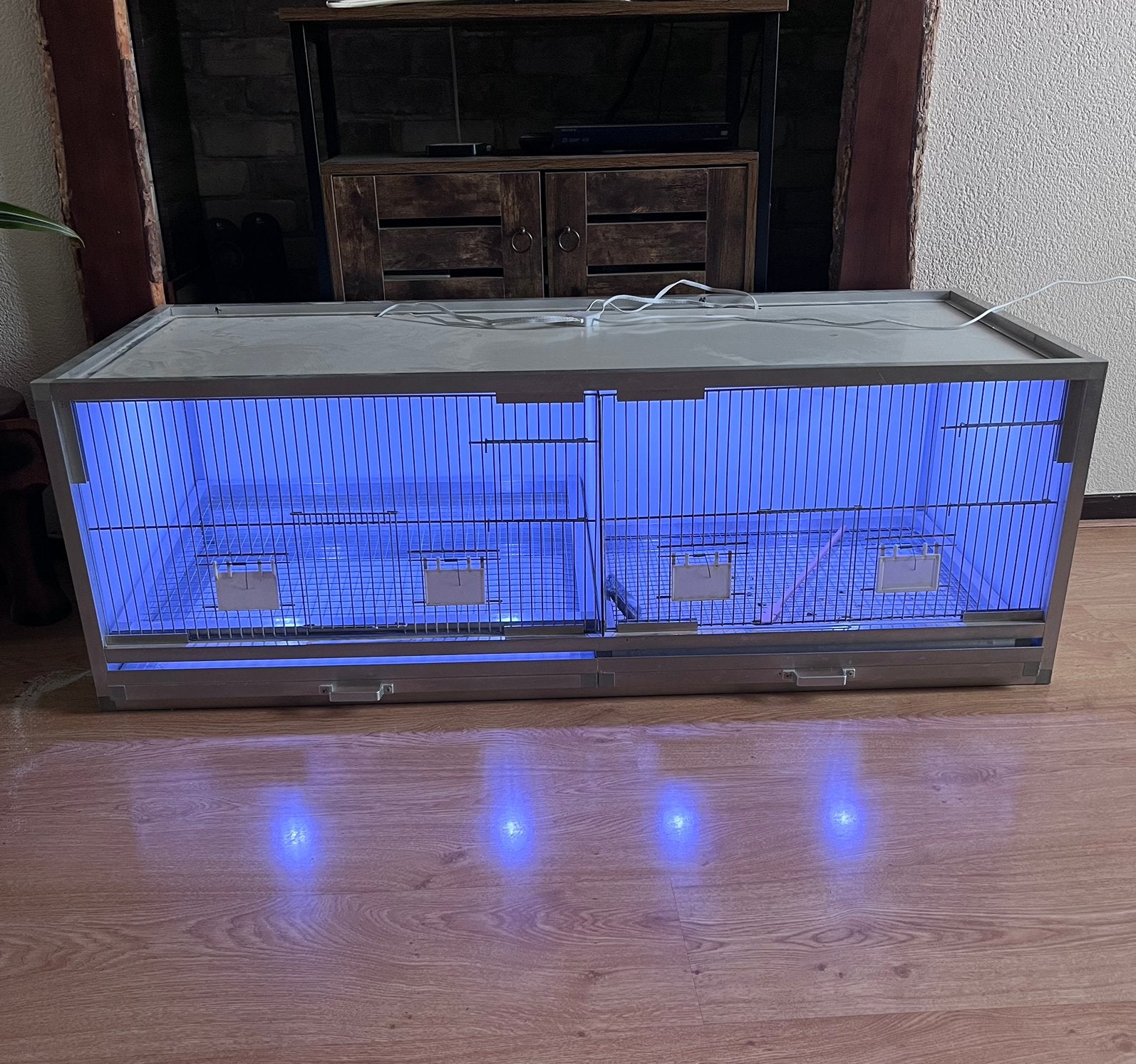 Kweekkooi met verlichting 120x50x50 rvs + alu, Ophalen, Zo goed als nieuw, Aluminium, Broedkooi of Kweekkooi